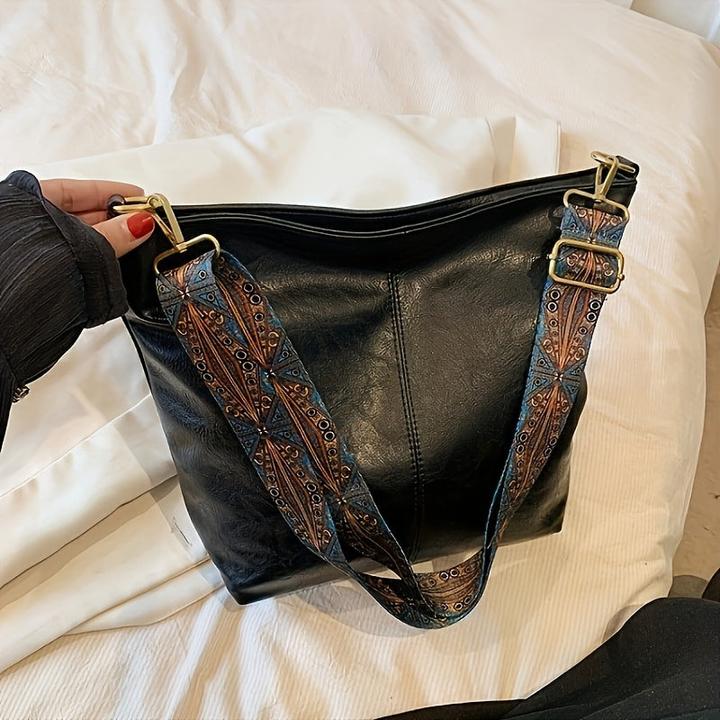 Produktbild Only-Bags.Store Vintage grosse Kapazität Hobo Tasche, Retro-Schulter-Tasche, Frauen Bohemian Handtasche & Geldbörse