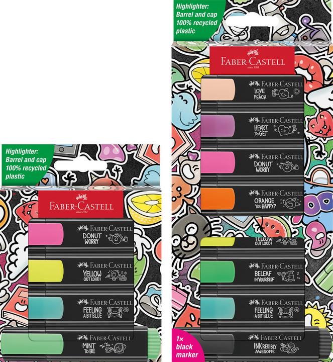 Actual product image Faber-Castell Highlighter 46 Graffiti (Neon Yellow, Neon Pink, Turquoise, Light green, 5 mm, 4 x)