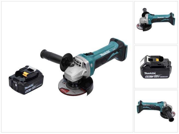 Actual product image Makita DGA 452 G1 Battery angle grinder 18 V 115 mm + 1x battery 6.0 Ah - without charger (115 mm)