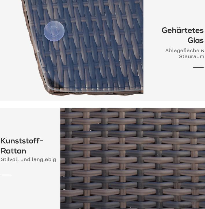 Produktbild Outsunny Rattan-Sitzgruppe als 3-teiliges Set