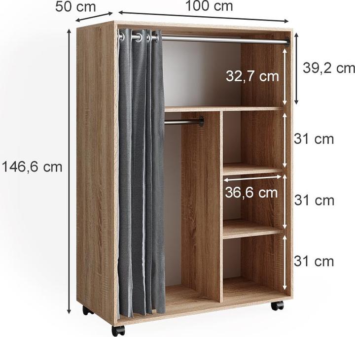 Actual product image Vicco Doros (100 x 50 x 146.5 cm)