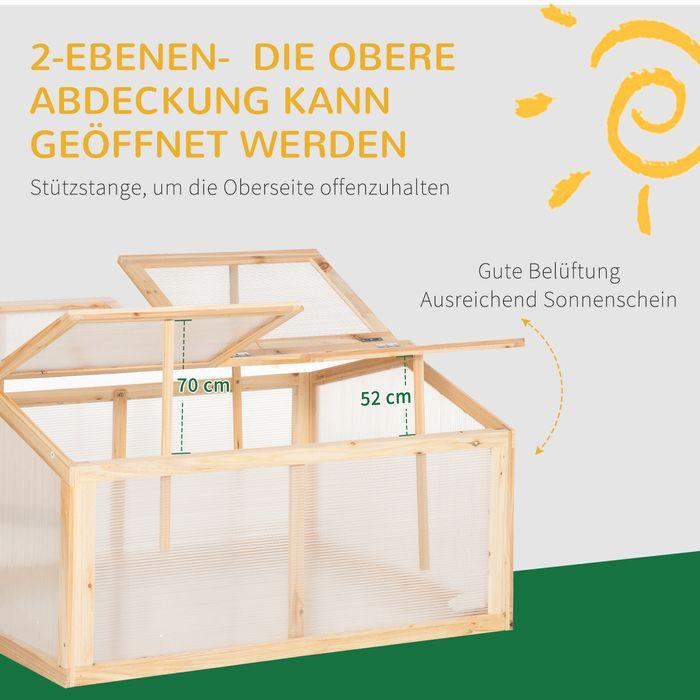 Produktbild Swisshandel24 Frühbeet Gewächshaus Treibhaus Frühbeetkasten Pflanzenbeet mit Abdeckung aus Holz und Polycarbonat w