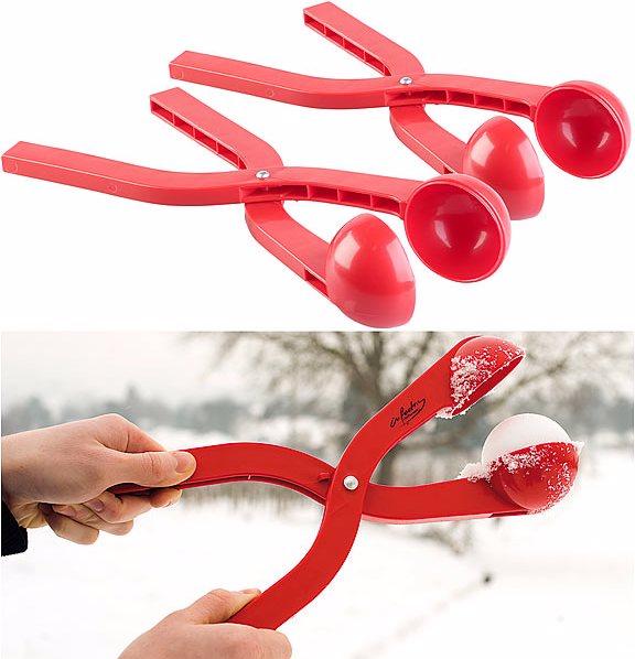 Produktbild Infactory 2er-Set Profi-Schneeballzange für Schneebälle mit Ø 7 cm, rot