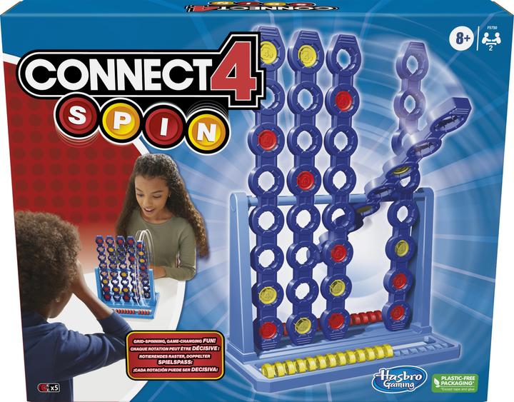 Actual product image Hasbro Gaming Connect 4 Spin Game, Features Spinning Connect 4 Grid, Game for 2 Players, Strategy Game for Familie