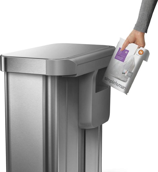 Image du produit Simplehuman Poubelle double 58 l, argent brossé (58 l)