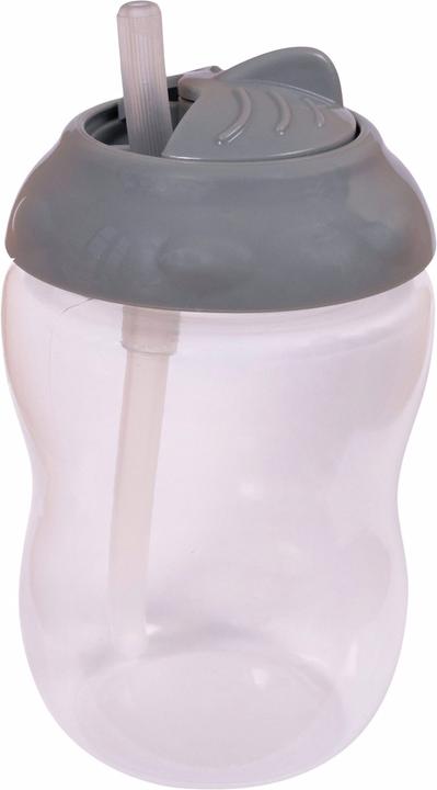 Filibabba Drinking bottle with straw - dark grey