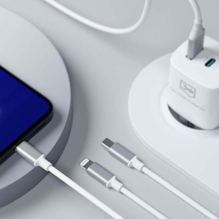 Actual product image 3MK Hyper Cable 3w1 USB-A/USB-C - USB-C/Micro/Lightning 1.5m Biały/White cable (1.50 m, USB 3.2 Gen 1, 12 W)