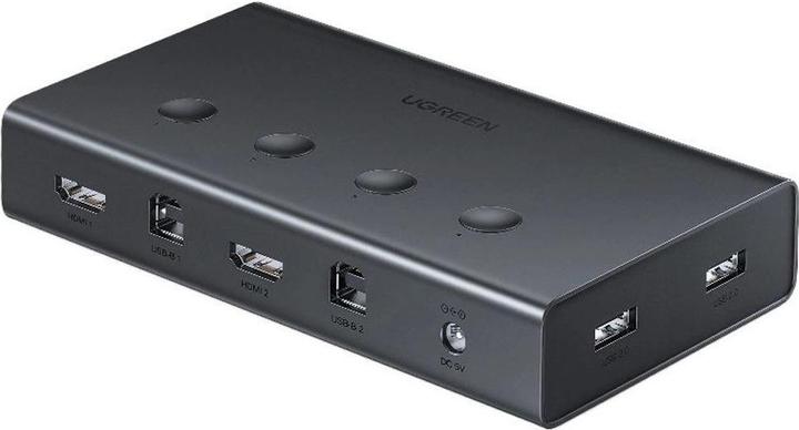 Ugreen KVM (Keyboard Video Mouse) Switch 4 x 1 HDMI (Female) 4 x USB (Female) 4 x USB Type B (Female) Black