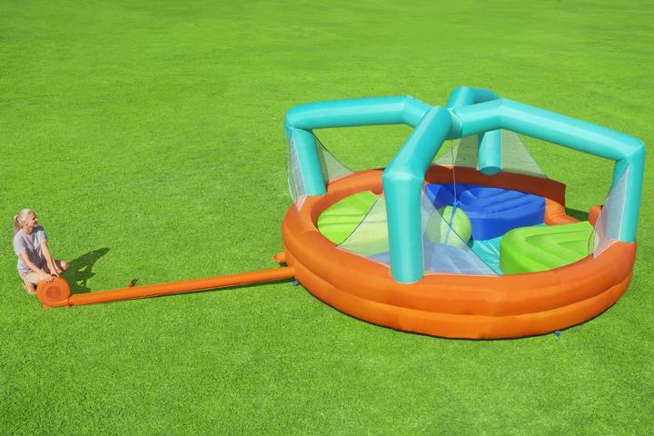Produktbild Bestway aufblasbares Spielcenter Dodge & Drench Water Park, 4,5 x 4,5 x 2,68 m, 53383