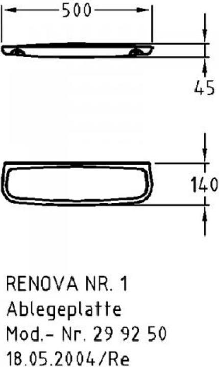 Actual product image Geberit Ceramic shelf Keramag / Renova 50 cm white 299250