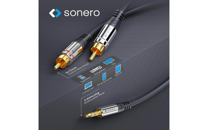 Image du produit Sonero 3,5 mm Klinke – Cinch (10 m, Jack 3,5 mm (AUX), RCA)