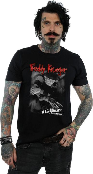 Actual product image Absolute Cult Mens Freddy Black And White Photo T-Shirt (3XL)