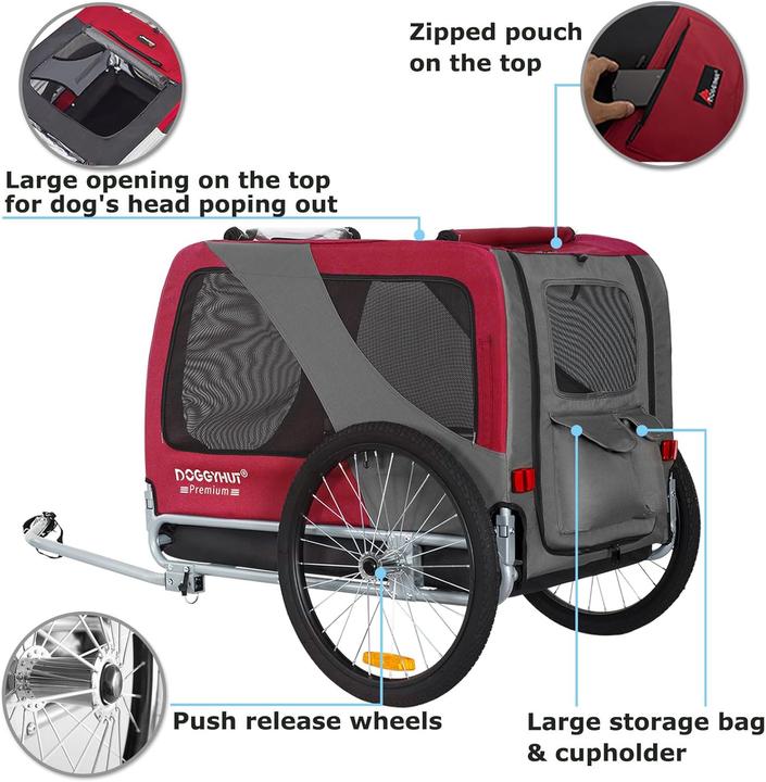 Immagine prodotto Tiggo Premium XL Hundefahrradanhänger bis 45 kg