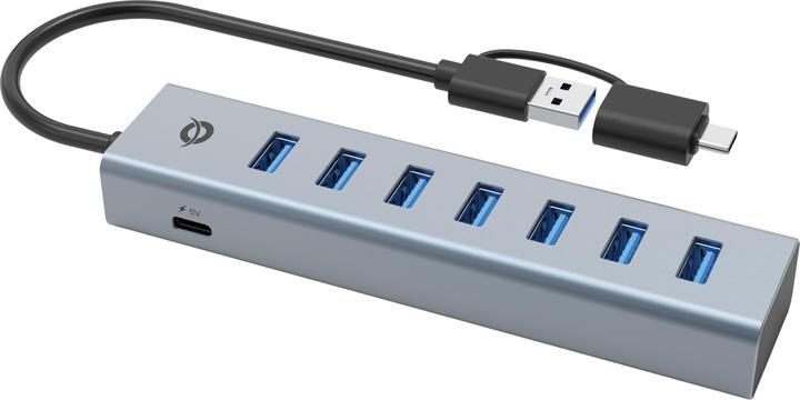 Actual product image Conceptronic USB hub 7-Port 3.0 ->7x3.0 5Gbps incl. PW.adapter (USB-A, 7 Ports)