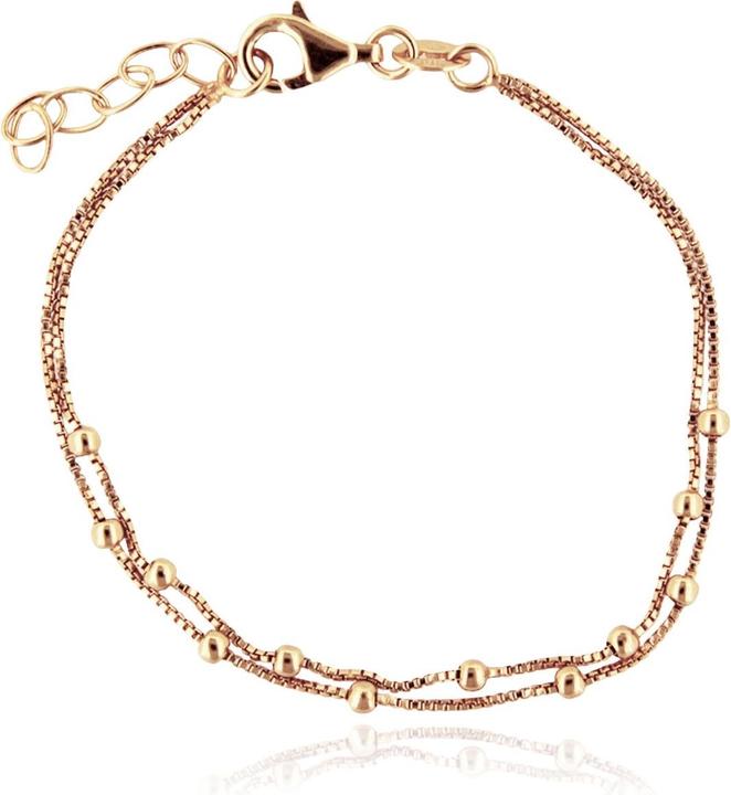 Leyda Armkette Kugel (19 cm, vergoldet 750 / 18 K Gold, Silber 925)