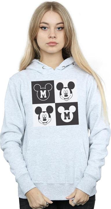 Actual product image Disney Womens/Ladies Mickey Mouse Smiling Squares Hoodie (XL)
