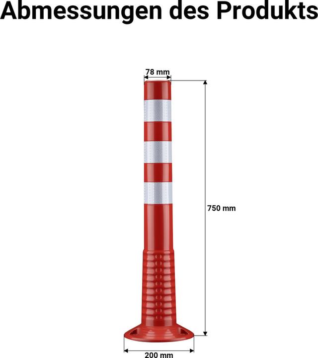 Actual product image Wiltec 2x barrier posts Ø20x75cm barrier post mobile barrier bollard flexible