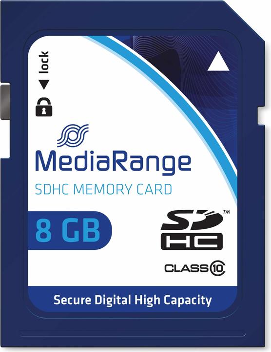 Actual product image MediaRange Flash memory card (8 GB, SDHC, U1)
