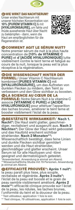 Valeurs nutritives et ingrédients Garnier Bright Complete (30 ml)