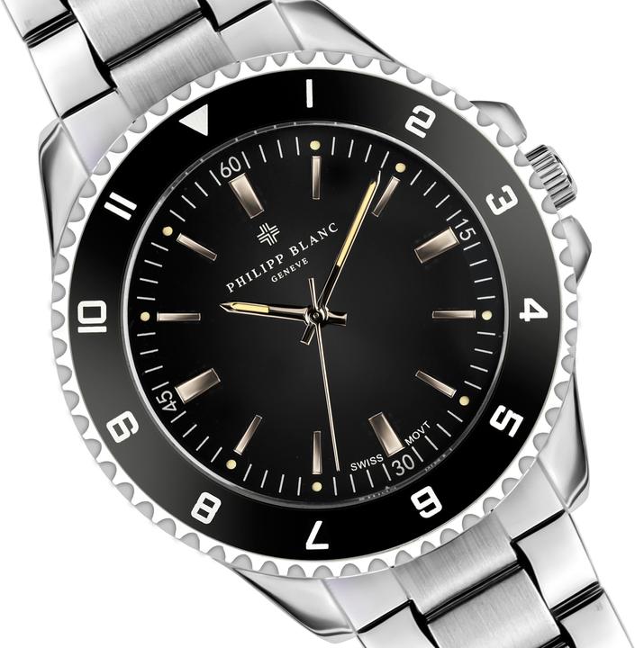 Image du produit Philipp Blanc montre argent avenches (Lunette tournante, 42 mm)