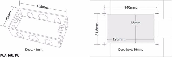 Actual product image Monacor Flush-mounted housing for IWA-50WIFI, IWA-05BT