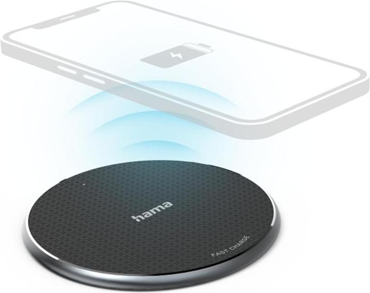 Produktbild Hama Wireless Charger, 10W, kabelloses Smartphone-Ladepad, Schwarz (10 W)