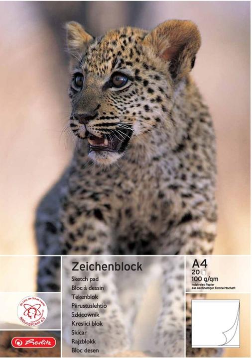 Produktbild Herlitz Zeichenblock DIN A4, 100 g/qm, 20 Blatt (A4, Kein Einband)