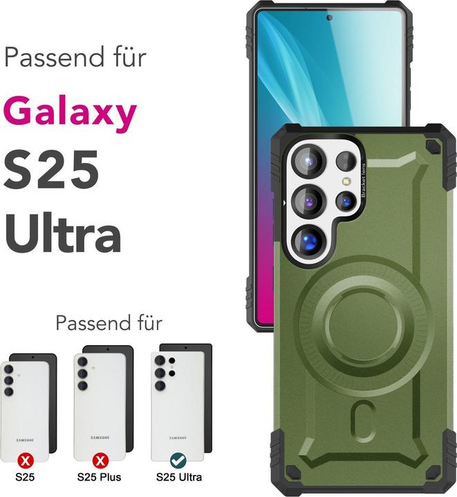 Immagine prodotto Nalia Granite - Armor Panzer Hülle mit MagSafe Ring und Ständer - Military Hardcase (Samsung Galaxy S25 Ultra)