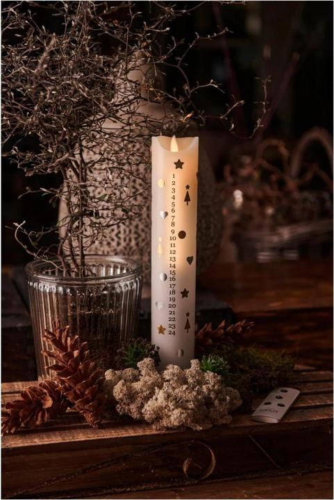 Productafbeelding Sirius Sara Adventskalender LED Kaars, Wit/Zilver/Goud, 29 cm (1 x)