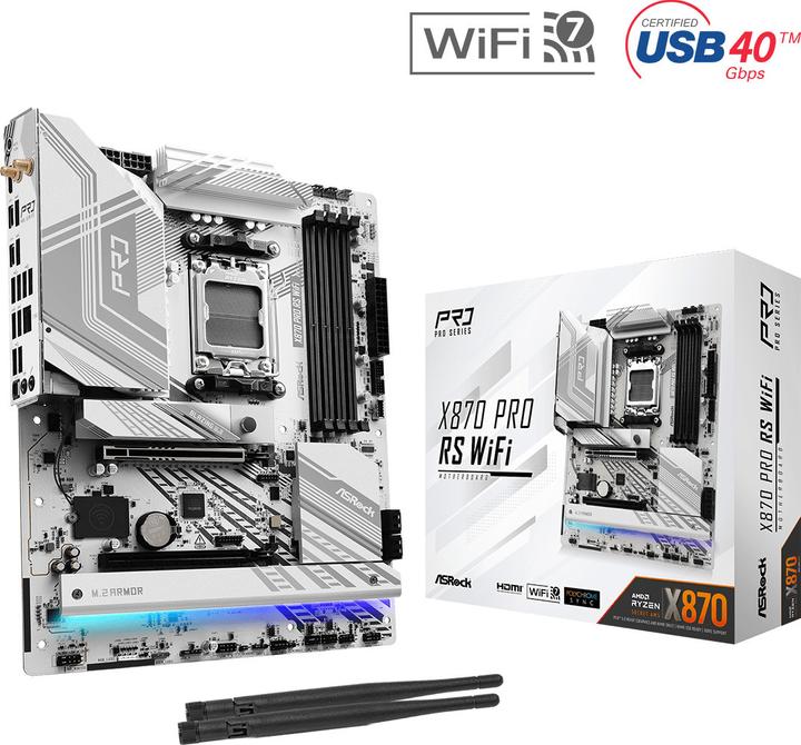 Actual product image AsRock X870 Pro RS WiFi AM5 (AM5, AMD X870, ATX)