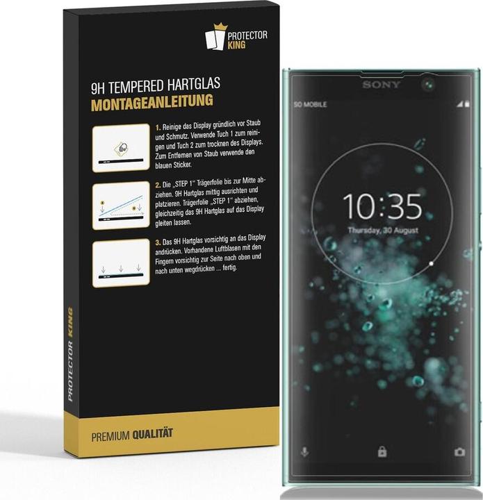 Actual product image Protectorking 1x real tempered 9H armoured glass 3D CLEAR (1 Piece, Xperia XA2 Plus)