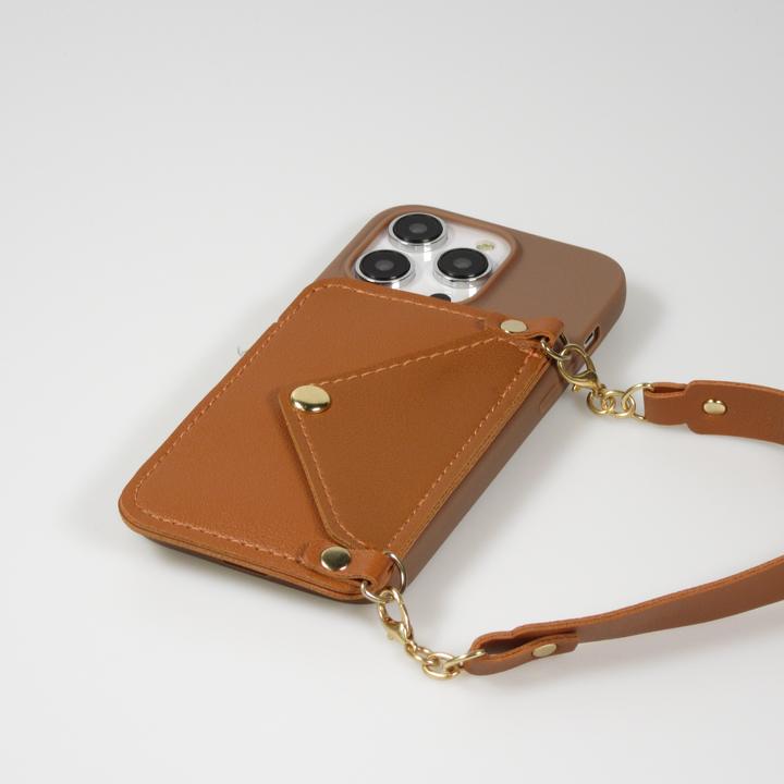 Actual product image PhoneLook Coque Silicone soft touch avec pochette à cartes ou argent en cuir et lanière intégrée (Apple iPhone 14 Pro)