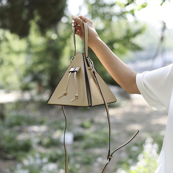 Produktbild Only-Bags.Store Mini Drawstring Bag, Solid Color Crossbody Bag, Kunstleder Clutch Purse