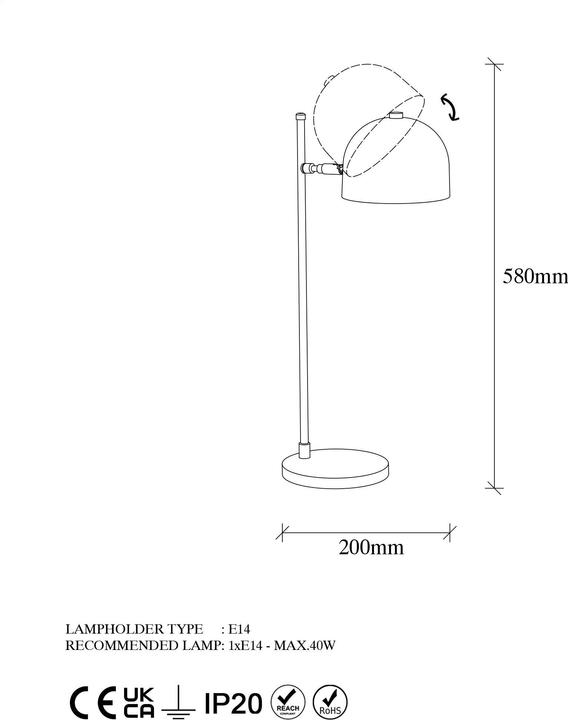 Actual product image Hanah Home Archie (E14)