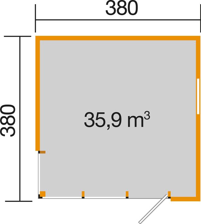 Produktbild Weka Holzbau Designhaus Cubilis 412 Gr.2 mit selbstklebender Dachfolie und Fussboden 380 x 380 cm