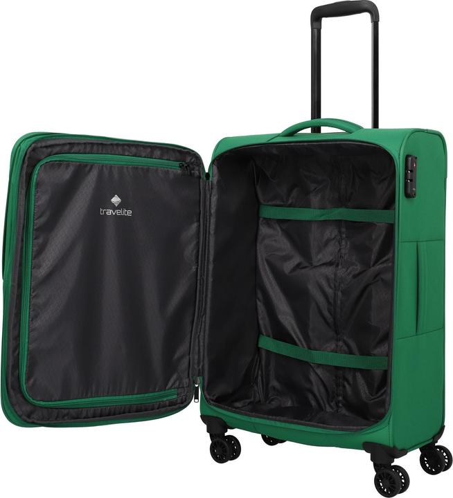 Immagine prodotto Travelite Set di valigie Rügen a 4 ruote, 3 pezzi con piega elasticizzata (90 l, XL (da 115l))