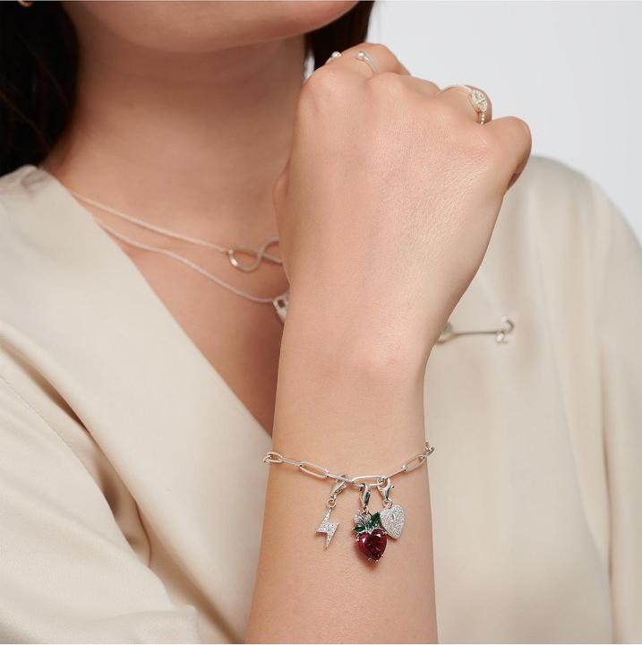 Actual product image Thomas Sabo Charm pendant strawberry silver (With stone(s), 925 silver)