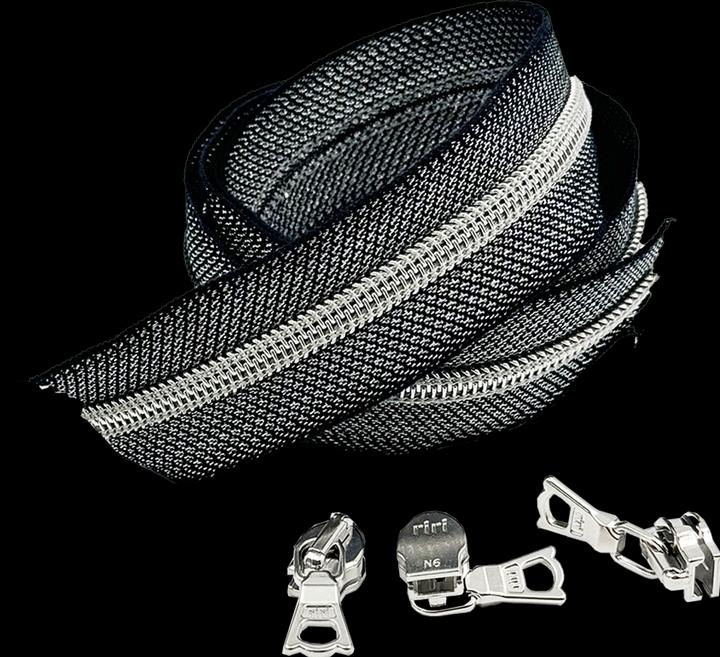 Dark navy, lurex silver
