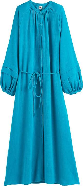 Image du produit La Redoute Collections Longue robe en mousseline avec manches ballon (36)