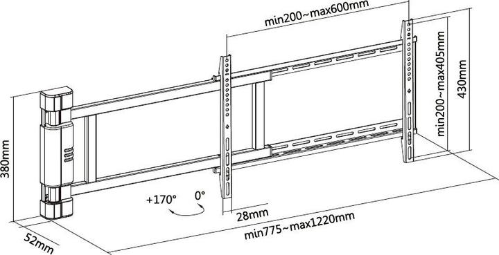 Actual product image equip Motorized TV Swing Mount Bracket (Wall, 75", 50 kg)