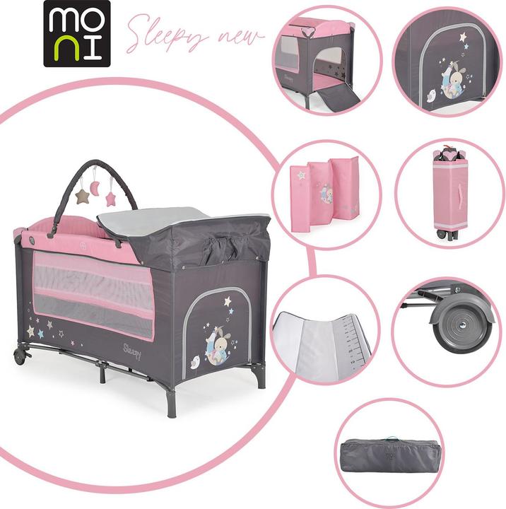 Produktbild Moni Reisebett Sleepy mit Rollen