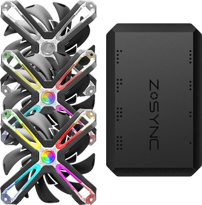 Actual product image Zalman 120mm ZM-SF120A3 ARGB Triple Pack incl. Controller (120 mm, 3 x)