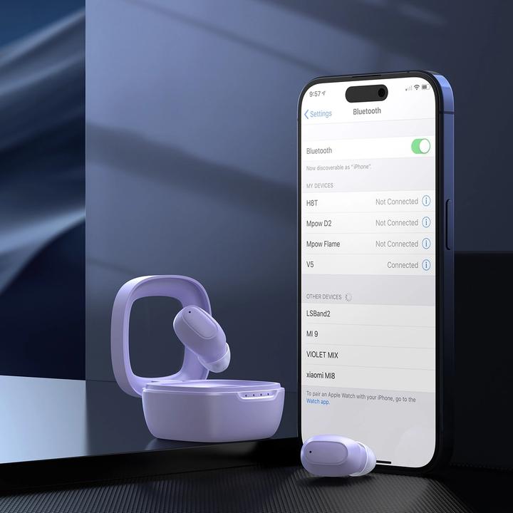 Immagine prodotto Choetech Cuffie MEMS wireless TWS Bluetooth 5.3 - viola (8 h, Senza fili)