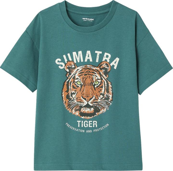 Vertbaudet Jungen T-Shirt mit Tiger und Recycling-Baumwolle