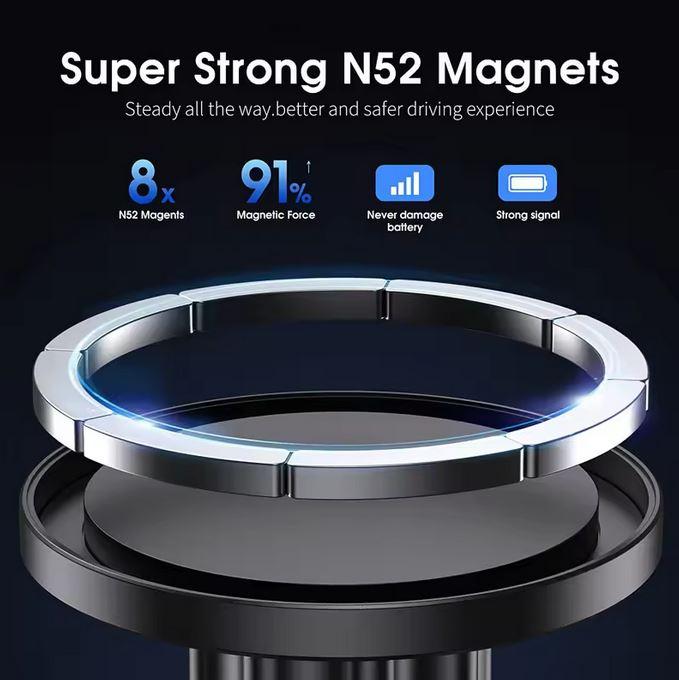 Image du produit PhoneLook Support universel téléphone voiture pare-brise magnétique MagSafe ultra fort réglable