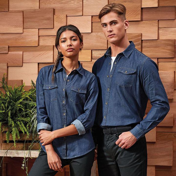 Immagine prodotto Premier Camicia a maniche lunghe con cuciture in denim (3XL)