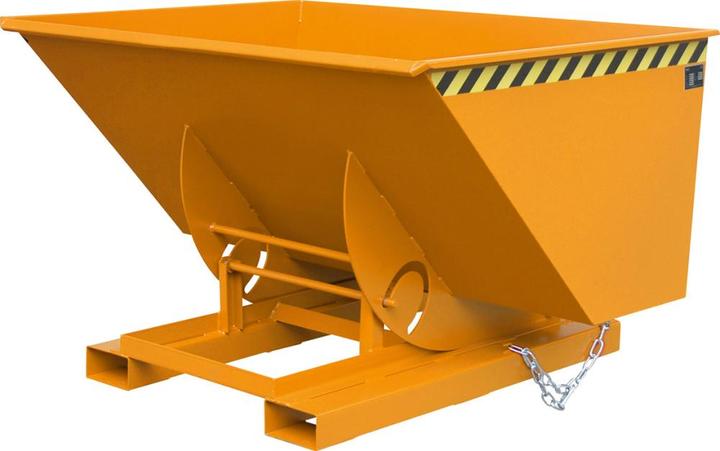Actual product image eurokraft pro Compact tilting skip, capacity 0.5 m³, yellow orange. (500 l)