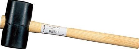 Produktbild Hultafors Gummihammer GU Ø65mm in schwarz, Vollgummi mit Härte 80/90 Shore A. Holzstiel in Esche (550 g)