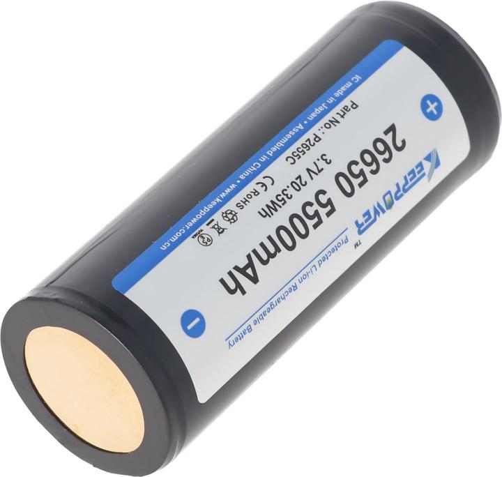 Actual product image Keeppower Battery 26650, PCB protected (1 pcs., 26650, 5500 mAh)
