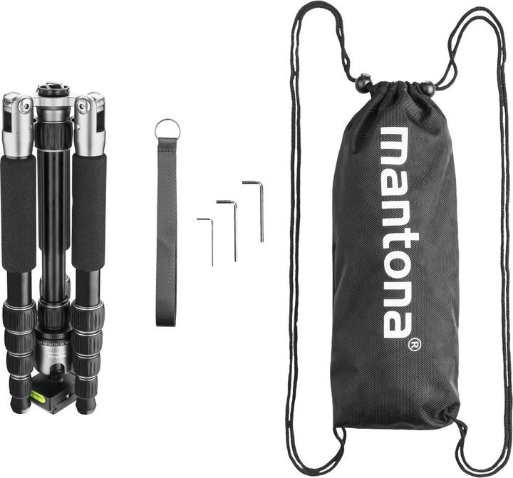 Image du produit mantona light traveller Trépied de voyage noir/gris (Métal)